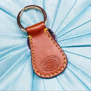 Dooney and Bourke Saddle Brown Leather Key Fob